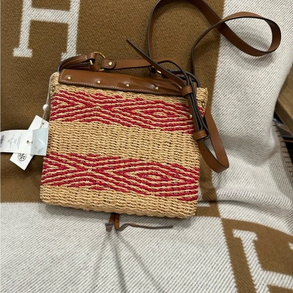 Tory Burch Red and Brown Leather Crossbody Bag - Picture 4 of 5